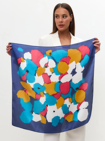 Foulard Carré 70 "Éclats de Couleur"