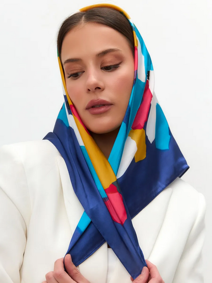 Foulard Carré 70 "Éclats de Couleur"