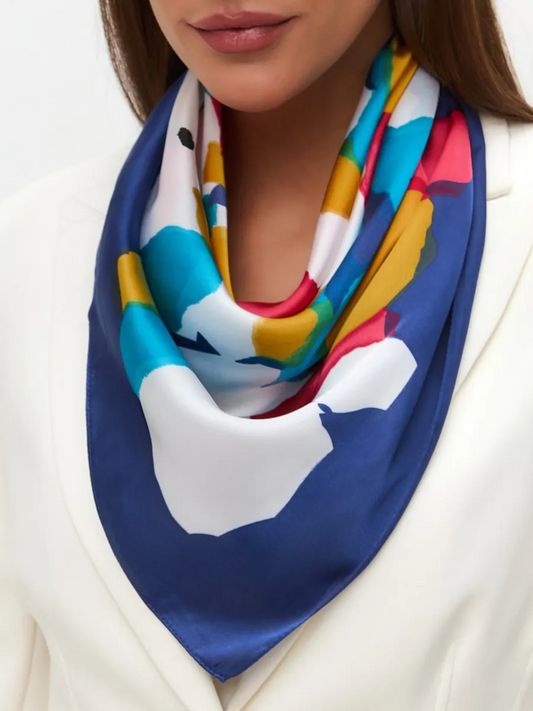 Foulard Carré 70 "Éclats de Couleur"