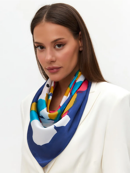 Foulard Carré 70 "Éclats de Couleur"