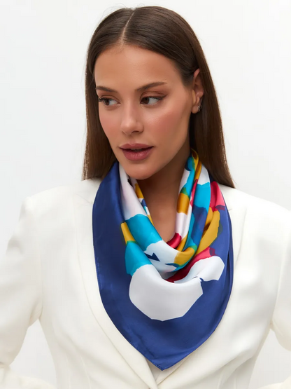 Foulard Carré 70 "Éclats de Couleur"