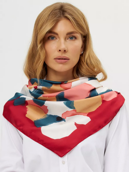 Foulard Carré 70 "Rouge Abstrait"