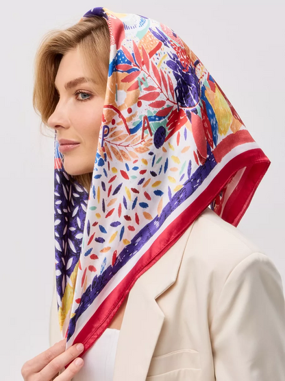 Foulard Carré 90 "Explosion de Couleurs"