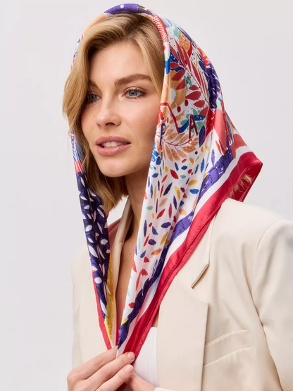 Foulard Carré 90 "Explosion de Couleurs"