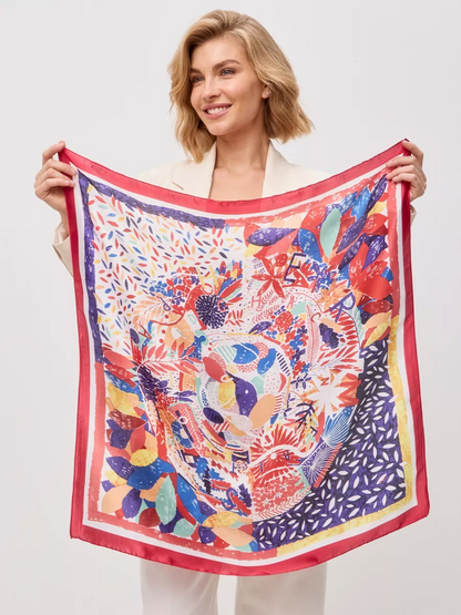 Foulard Carré 90 "Explosion de Couleurs"