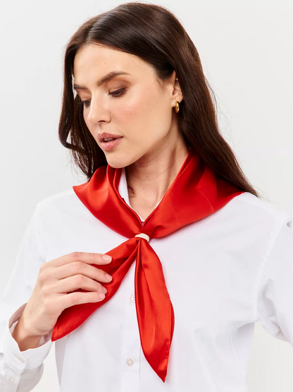 Foulard Carré 90 "Rouge Intense"