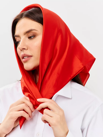 Foulard Carré 90 "Rouge Intense"