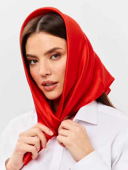 Foulard Carré 90 "Rouge Intense"