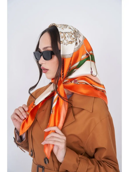 Foulard Carré 90 "Équestre Élégant"