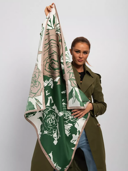 Foulard Carré 90 "Élégance Botanique"