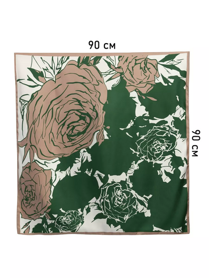 Foulard Carré 90 "Élégance Botanique"