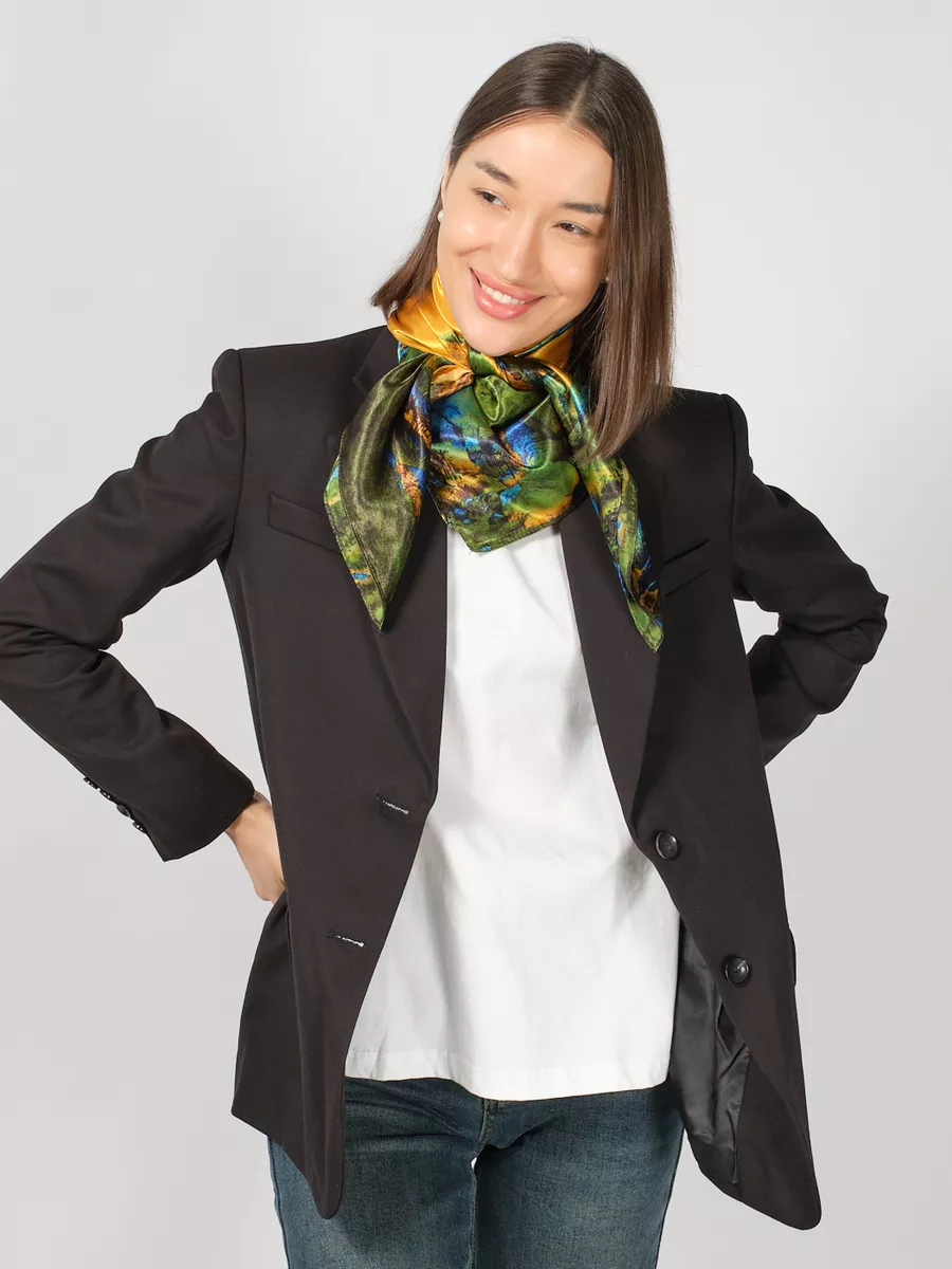 Foulard Carré 53 "Paysage Doré"