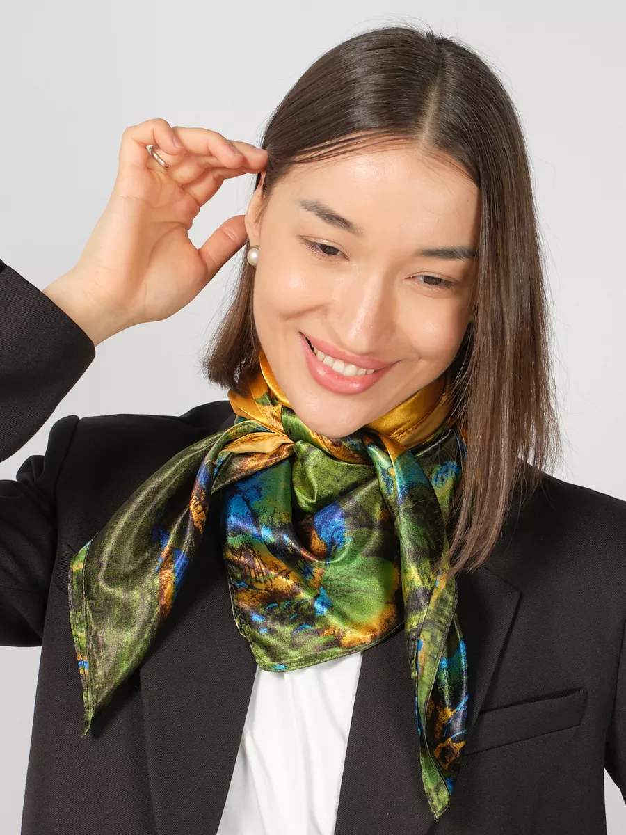 Foulard Carré 53 "Paysage Doré"