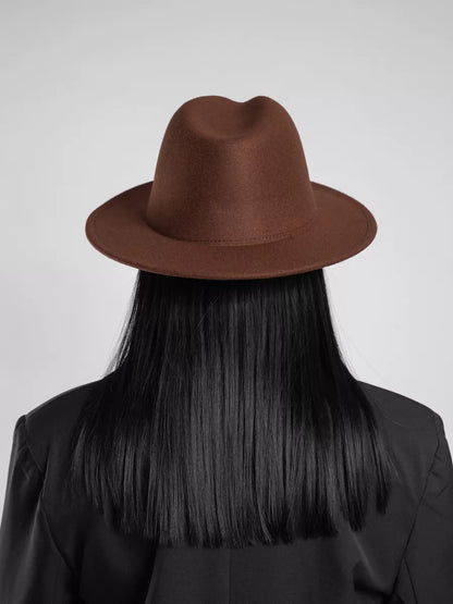Chapeau fedora en feutre brun chocolat