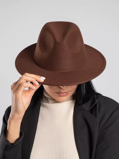 Chapeau fedora en feutre brun chocolat