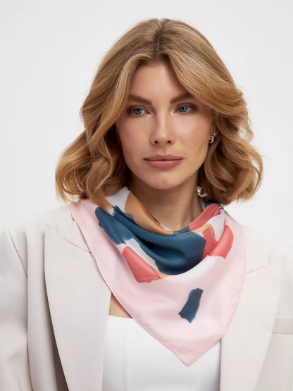 Foulard Carré 70 "Pastel Abstrait"