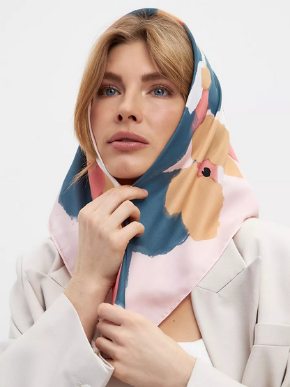 Foulard Carré 70 "Pastel Abstrait"