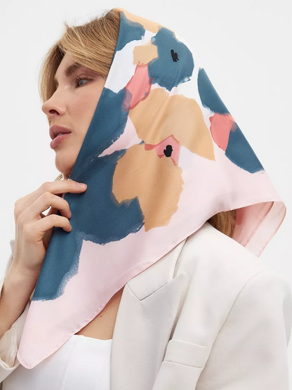 Foulard Carré 70 "Pastel Abstrait"