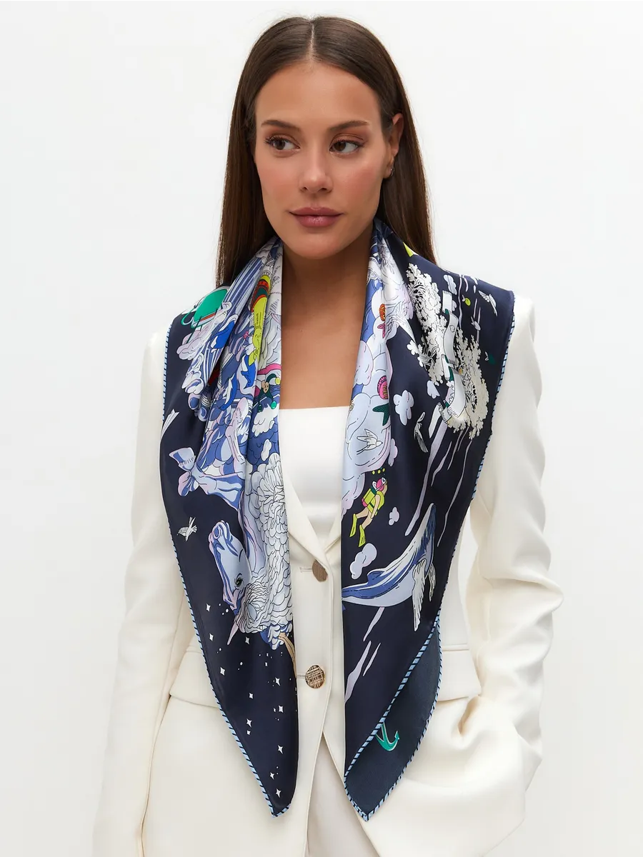 Foulard Carré 90 "Rêve Céleste"