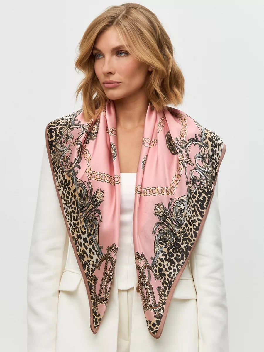 Foulard Carré 90 "Rose Sauvage"