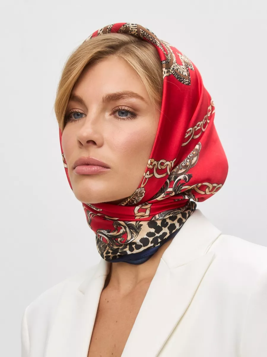 Foulard Carré 53 "Rouge Impérial" 100% Soie