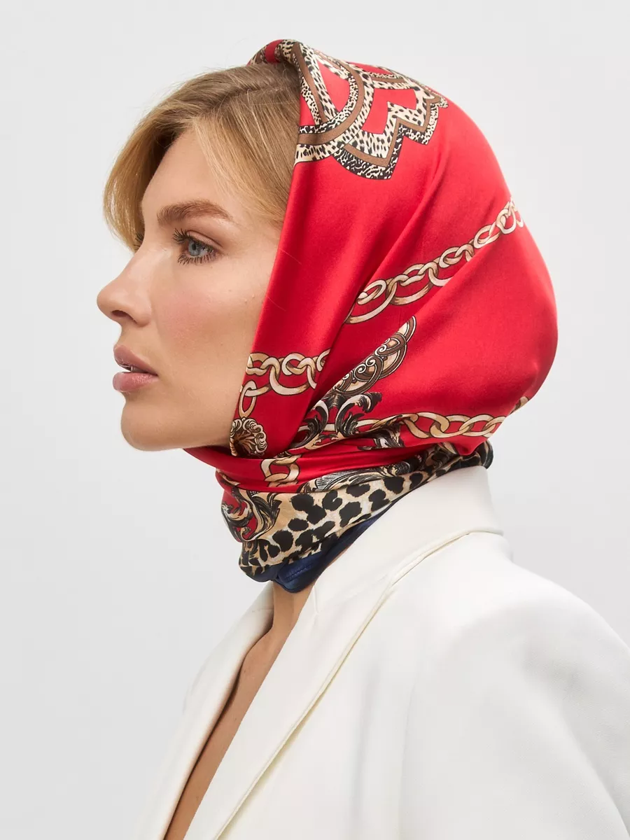 Foulard Carré 53 "Rouge Impérial" 100% Soie